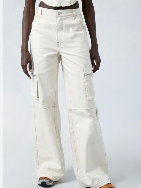 PacSun Pants - PacSun Bone color high waist wide leg cargos